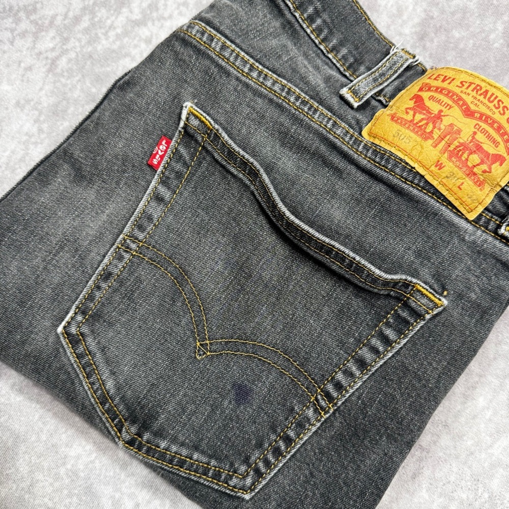 Levis 505 Regular Fit Jeans Mens 38x32 Black Faded Denim Straight Leg 00505-1709